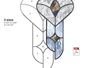 Edwardian Heart Pendant Stained Glass Pattern