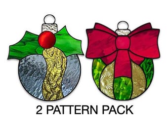 Décorations de Noël 4 motifs de vitraux