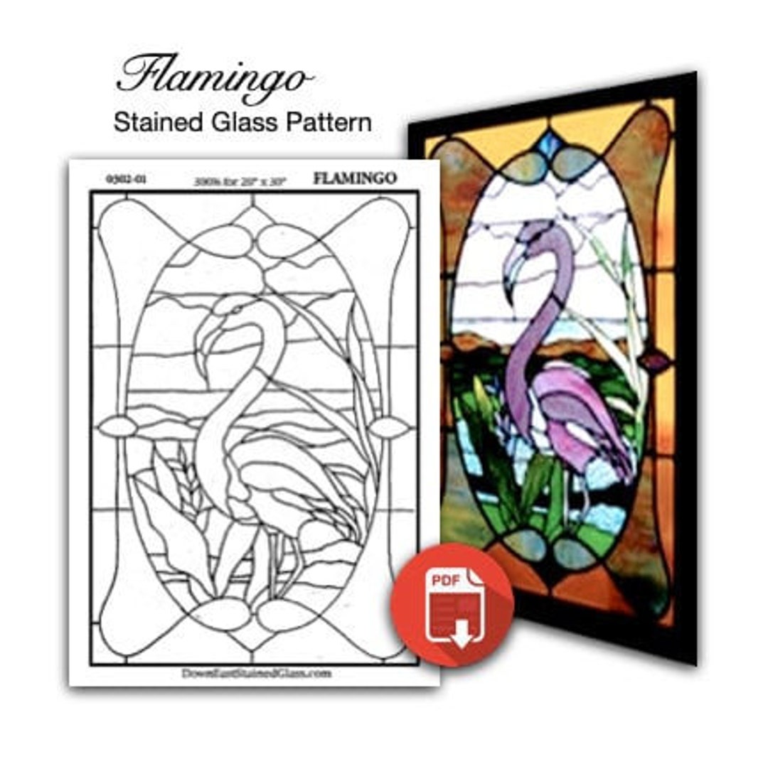 Flamingo Stained Glass Pattern Etsy