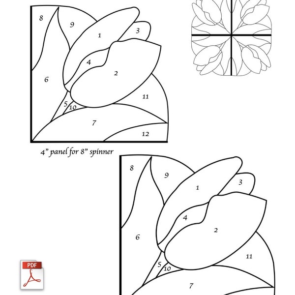 Tulip Stained Glass Spinner Pattern Etsy