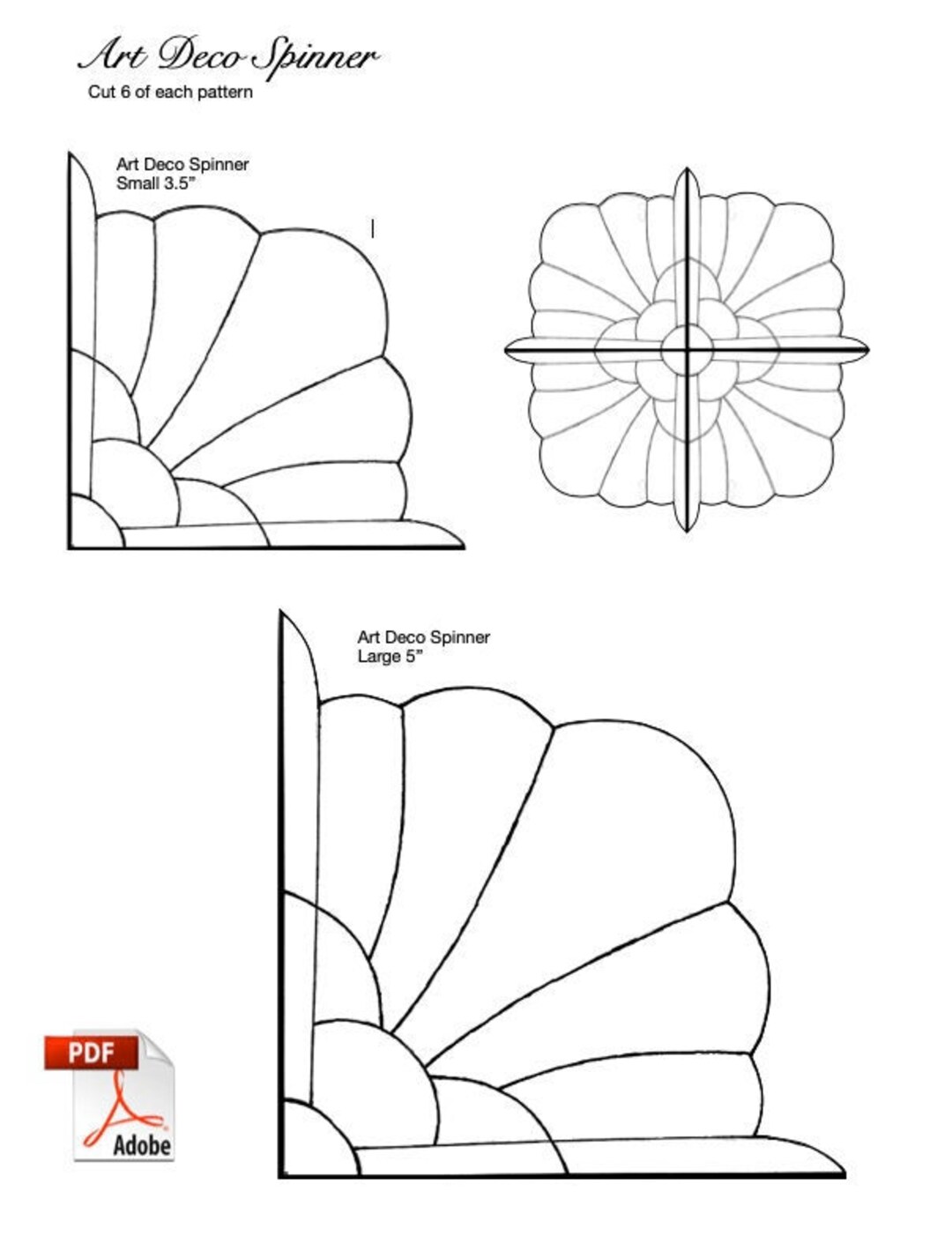 Art Deco Spinner Stained Glass Pattern Etsy
