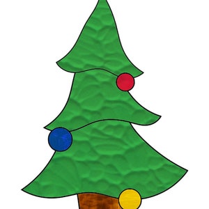 Easy Christmas Tree Stained Glass Pattern PDF - Etsy