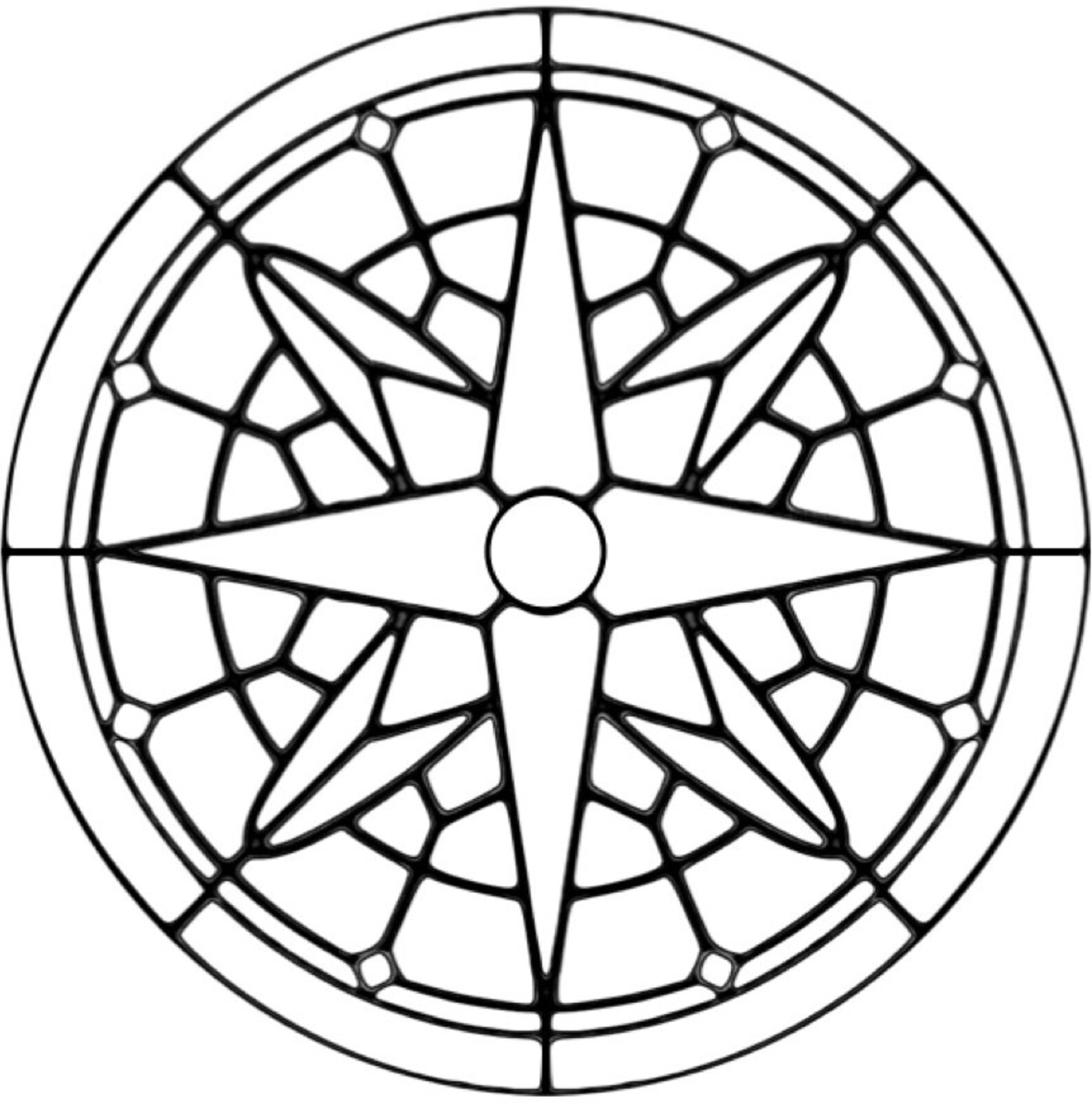 Compass Rose Stained Glass Pattern - Etsy