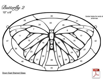Butterfly Stained Glass Pattern in Oval PDF