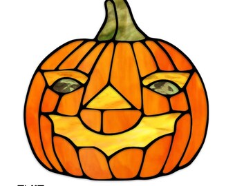 Pumpkin Stained Glass Pattern~ PDF and PNG