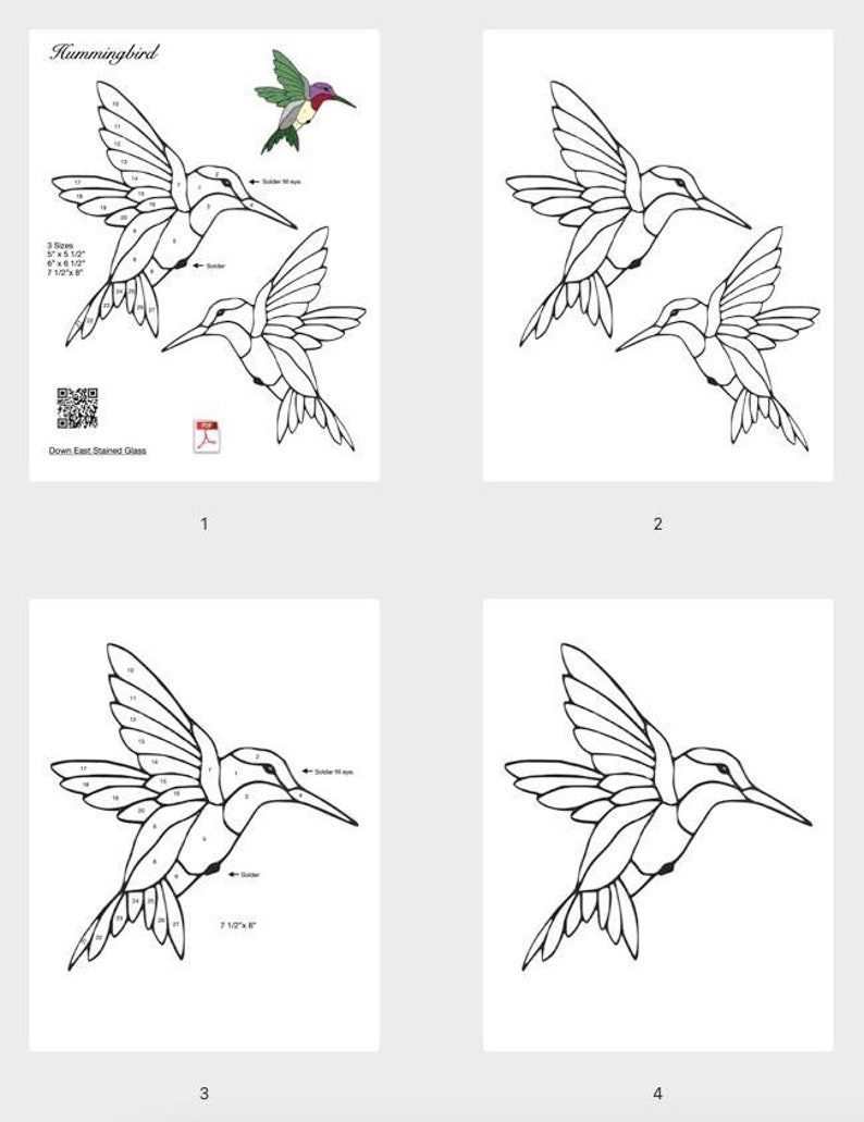 Large Hummingbird Pattern Hummingbird Stained Glass Pattern - Etsy