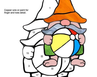 Beach Gnome Stained Glass Pattern