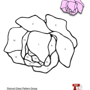 Rose Suncatcher Stained Glass Pattern