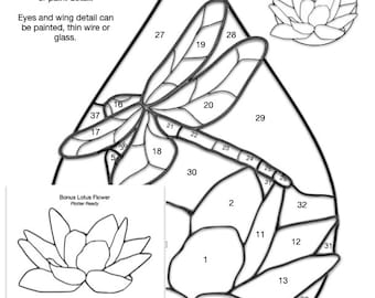 Dragonfly Stained Glass Pattern Stained Glass DIY Beginner Stained ...