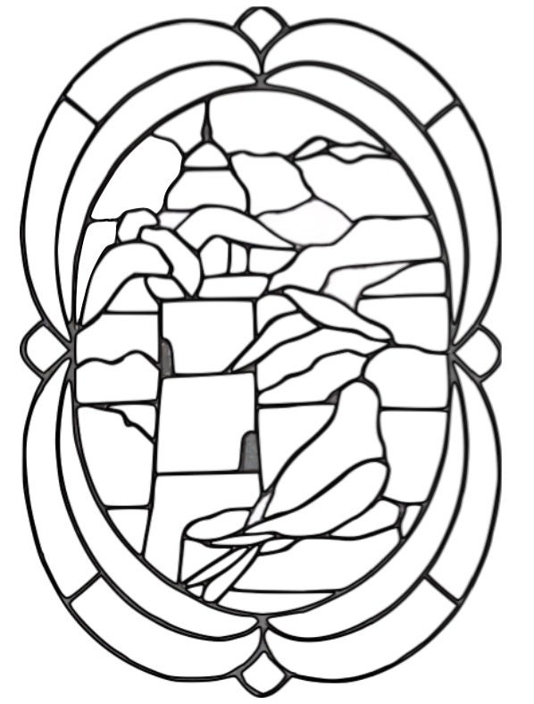 Lighthouse and Seagulls 12 X 16 Stained Glass Etsy