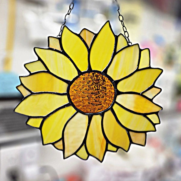 Sunflower Stained Glass Pattern Etsy