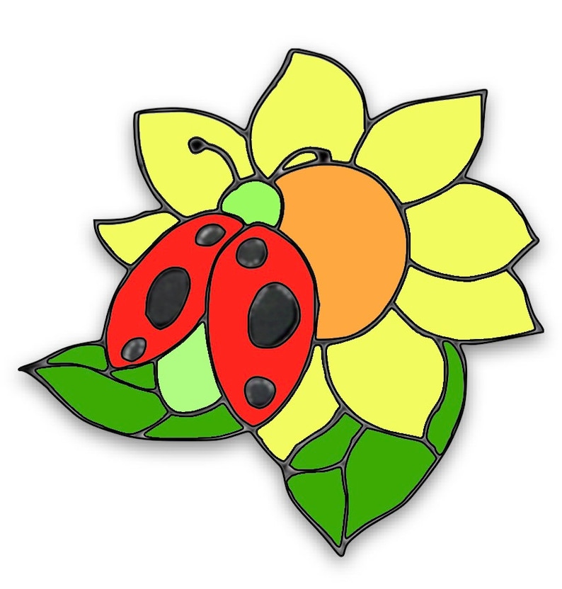 Lady Bug Stained Glass Pattern PDF - Etsy