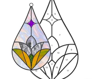 Cleopatra Teardrop Stained Glass Pattern