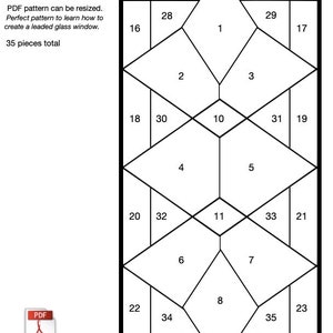 Easy Lead Stained Glass Pattern PDF - Modern Arts & Crafts