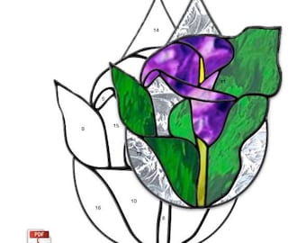 Calla Lily Teardrop Stained Glass Pattern