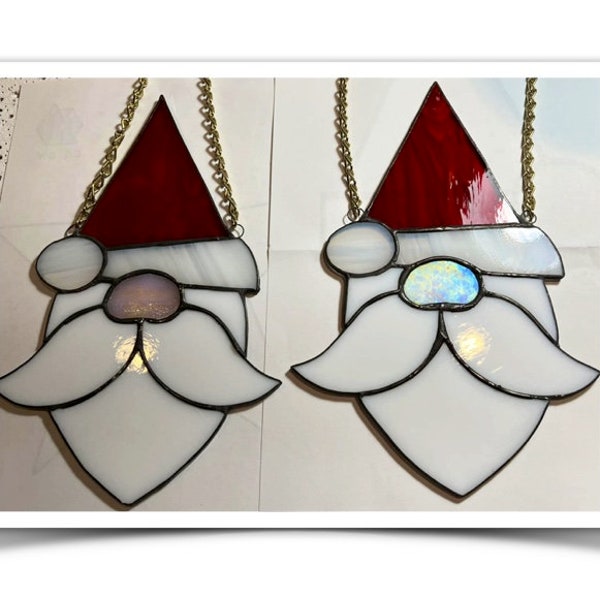 Santa Gnomes Ornament Stained Glass Pattern PDF