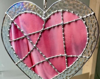 Abstract Heart Stained Glass Pattern