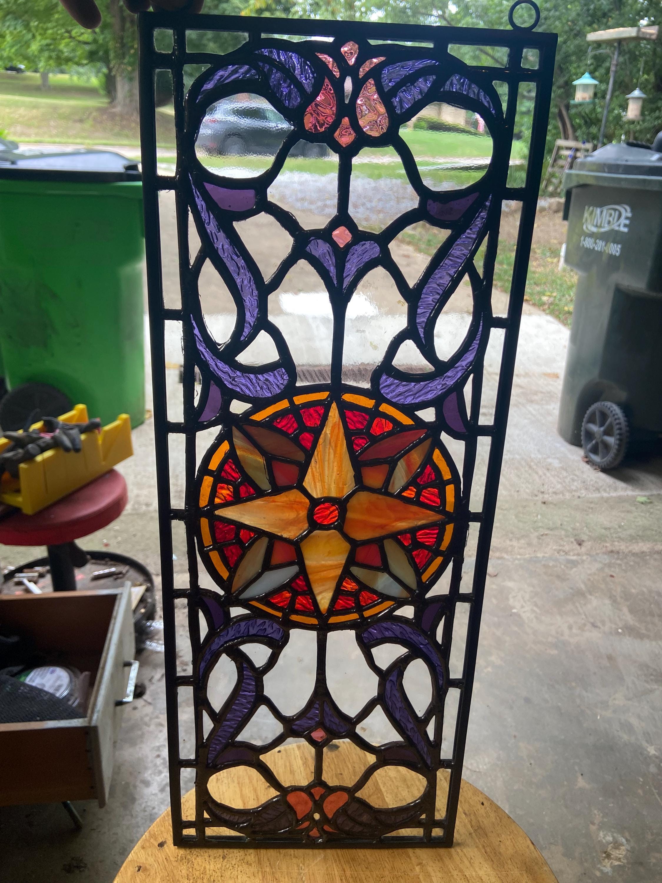 Compass Rose Victorian Stained Glass Pattern Print at Home - Etsy