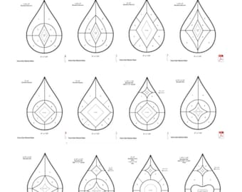 Bevel Insert Teardrop Series Stained Glass Patterns 12 Pack