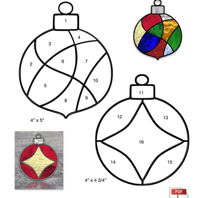 Stained Glass Ornaments Etsy
