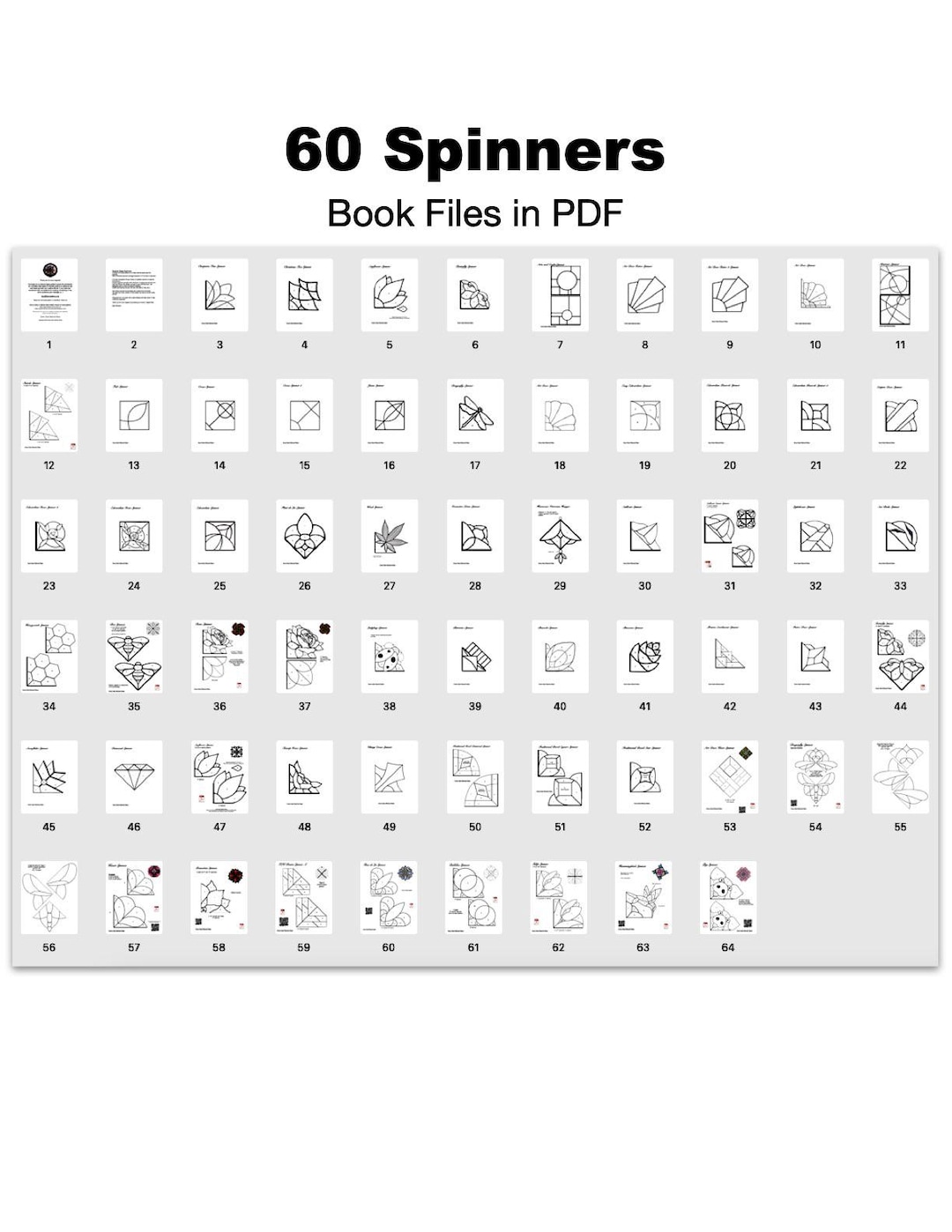 Free Printable Spinner Patterns.pdf 60 Spinners PDF Book Files- Stained Glass Patterns - Etsy