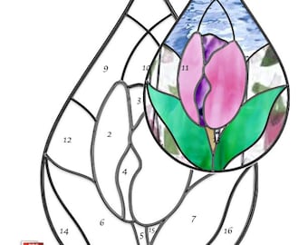 Tulip Teardrop Stained Glass Pattern