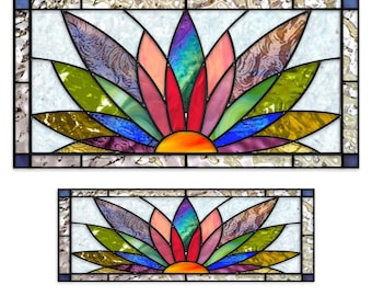 Diseños y planos de vidrieras emplomadas con efecto rayos de sol ~ Varias opciones