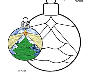 Christmas Tree Star Ornament Stained glass Pattern PDF