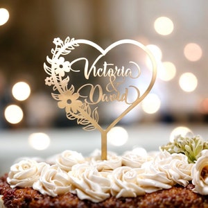 Personalized Wedding Cake Topper | Wedding Topper | Bridal Shower Topper | Wreath Topper | Engagement Cake Topper | Anniversary Cake Topper
