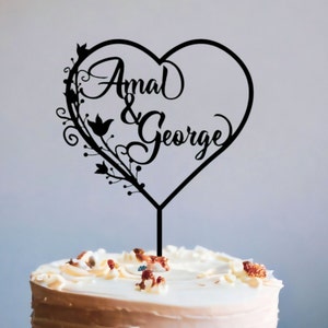 Personalized Wedding Cake Topper | Wedding Topper | Bridal Shower Topper | Wreath Topper | Engagement Cake Topper | Anniversary Cake Topper