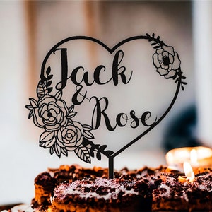 Personalized Wedding Cake Topper | Wedding Topper | Bridal Shower Topper | Wreath Topper | Engagement Cake Topper | Anniversary Cake Topper