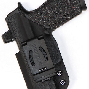 REVKEL Custom Kydex OWB Belt Lock Loop Holster compatible with the Palmetto State Armory pistols. Hand Crafted  in Texas, USA.