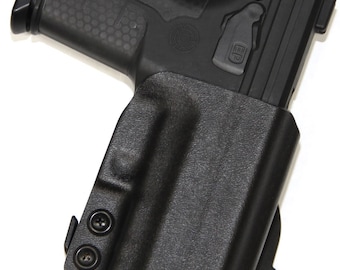 Funda de paleta OWB moldeada Kydex personalizada REVKEL para pistola de bolas no letales Byrna en negro táctico policial. Hecho a mano con orgullo en Texas, EE. UU.