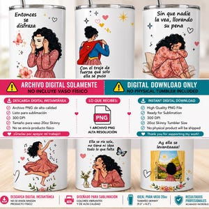 Adesivo para copo térmico "To The Girl I Was" de 591ml (20oz) | Design com citação em espanhol inspirada em Kany Garcia | Download digital