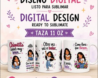 Inspirierende Tassenfolie (PNG) | Digitales Design für 325-ml-Tassen | Kaffeetasse mit positivem Spruch | Sublimationsgeeignet | Digitaler Download