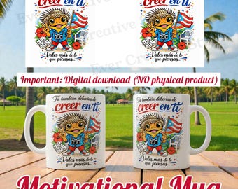 "Você vale mais do que pensa" - Design de caneca digital - Frase do Bad Bunny para o Super Bowl - PNG motivacional para sublimação - Presente inspirador
