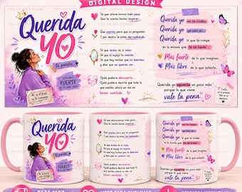 Querido Eu | Design digital para caneca de 325ml | Inspirado na música "Dear Me" | PNG para sublimação | Adesivo motivacional para caneca |