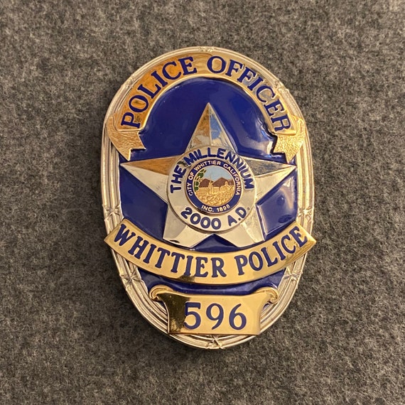 Whittier California Police Officer Badge Etsy