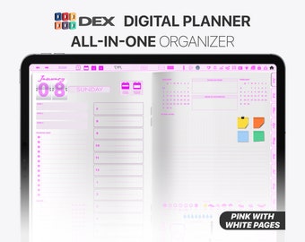 DEX Digital Planner 2023 ADHD Stickers Goodnotes planner, iPad planner, Notability planner, Dated digital planner, Digital calendar, pink