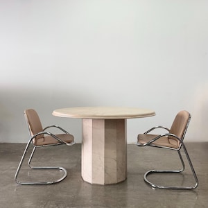 Vintage Round Pink (Ruschita Roz) Marble Dining Table