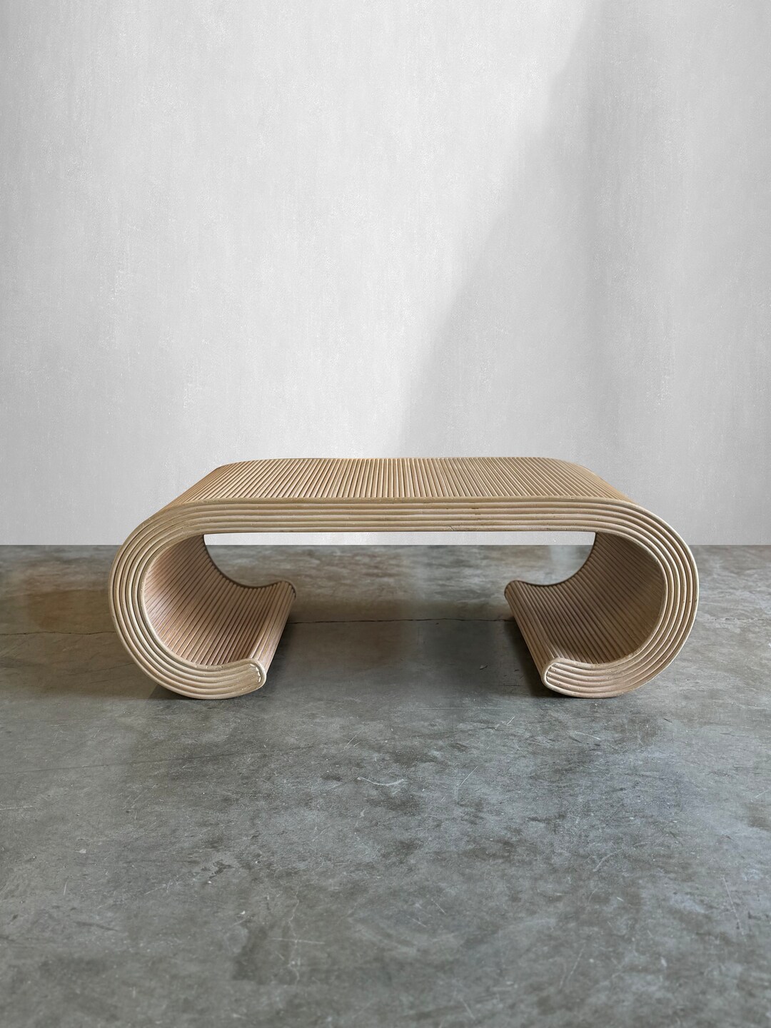 Split Reed Rattan Scroll Coffee Table, Circa 1990 - Etsy