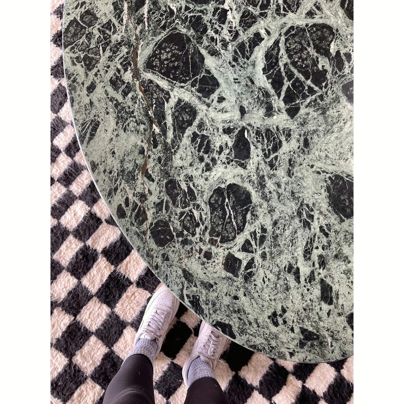 Green Marble Oval Coffee Table With Marble and Glass Base Etsy