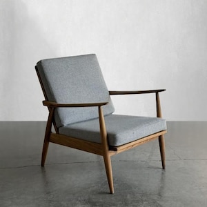 Vintage Danish Style Lounge Chairs in Charcoal Maharam Wool Fabric