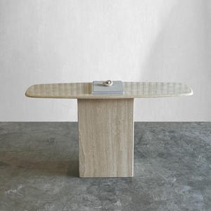 Vintage Italian Travertine Console Table