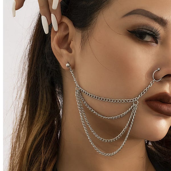 Ear to Nose Chain Etsy