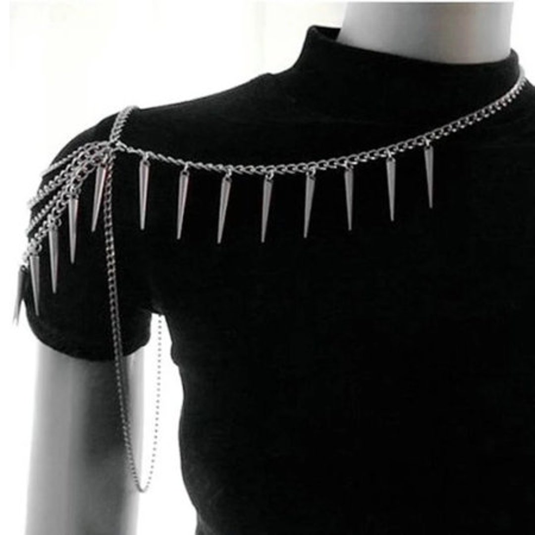 Metal Rivet Chains Body Chain Jewelry Shoulder Chains Etsy
