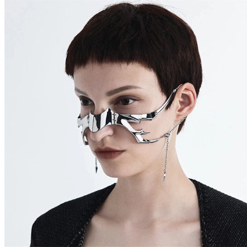 Gothic Hip Hop Metal Face Mask Ornament Earrings Boys Girls Etsy