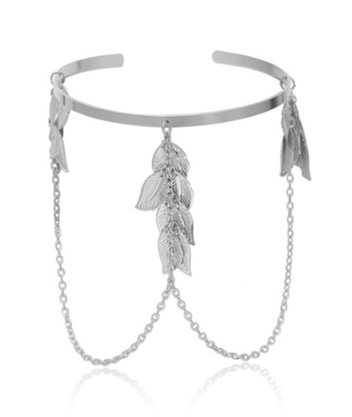 Upper Arm Bracelet Metal Leaves Tassel Pendant Arm Cuff Etsy