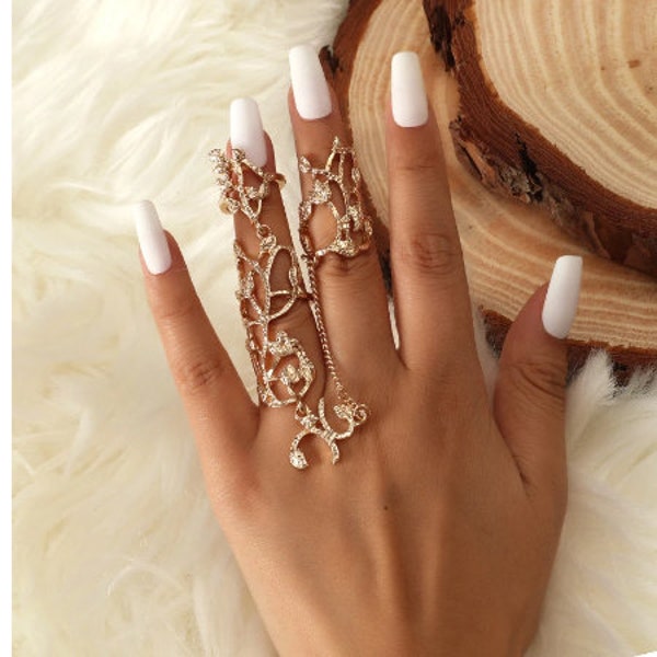 Double Finger Ring Etsy