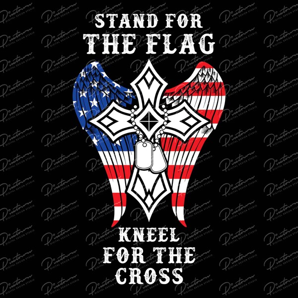 3x5FT I Stand For the Flag and Kneel for the Cross Jesus Patriot Christian Decor